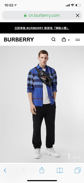 Áo Burberry nam like au sơ mi họa tiết kẻ xanh AOB02