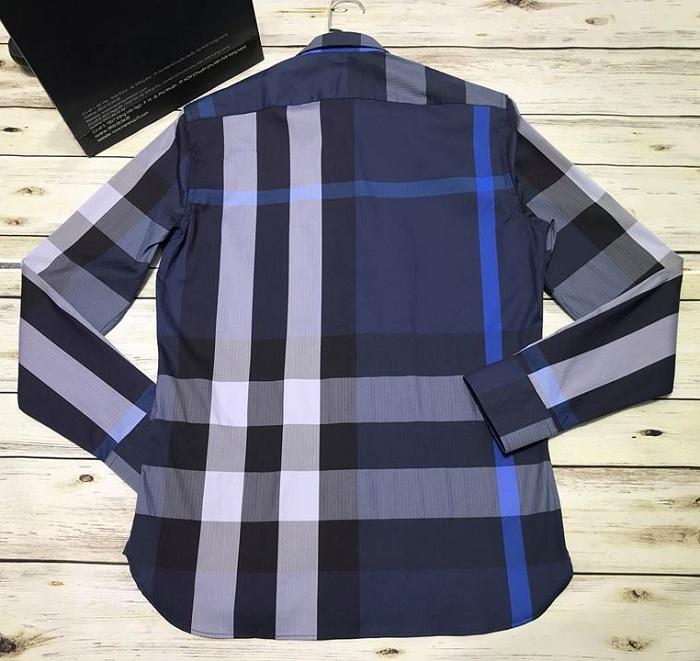 Áo sơ mi Burberry siêu cấp nam họa tiết kẻ xanh to ASMB10