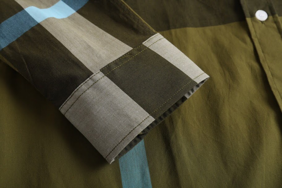 Áo sơ mi Burberry nam siêu cấp họa tiết màu xanh dương AOB08