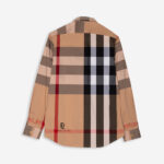 Áo sơ mi Burberry tay dài họa tiết kẻ ngang màu đen