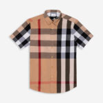 Áo sơ mi Burberry tay ngắn họa tiết kẻ đỏ