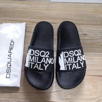Dép Dsquared2 nam siêu cấp họa tiết chữ màu đen DDSQ06