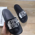 Dép Dsquared2 nam siêu cấp họa tiết chữ màu đen DDSQ06