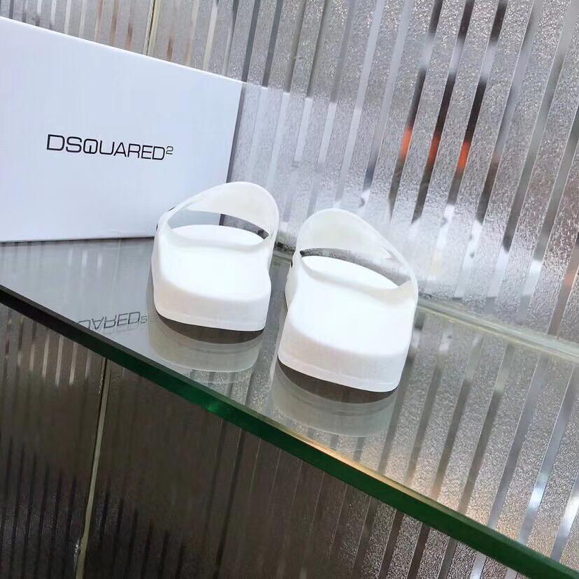 Dép Dsquared2 nam siêu cấp họa tiết icon màu trắng DDSQ04