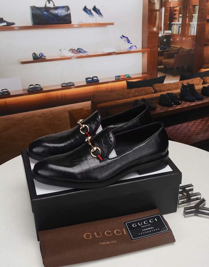 Giày lười Gucci siêu cấp đế cao họa tiết da rạn GLGC53