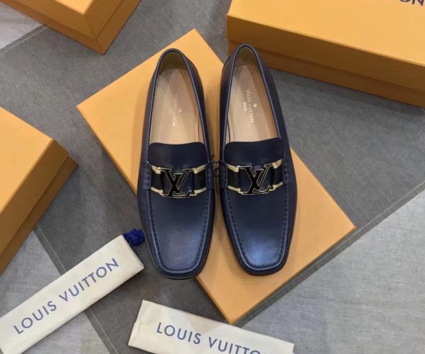 Giày lười Louis Vuitton like auth đế cao họa tiết da lỳ GLLV107