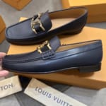 Giày lười Louis Vuitton like auth đế cao họa tiết da lỳ GLLV107