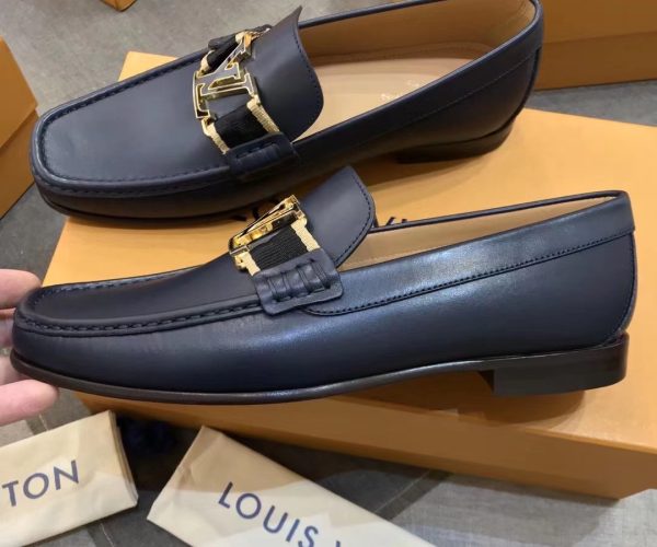 Giày lười Louis Vuitton like auth đế cao họa tiết da lỳ GLLV107