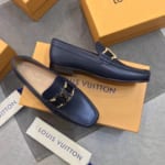 Giày lười Louis Vuitton like auth đế cao họa tiết da lỳ GLLV107