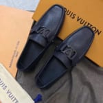 Giày lười Louis Vuitton like auth họa tiết da ráp GLLV104