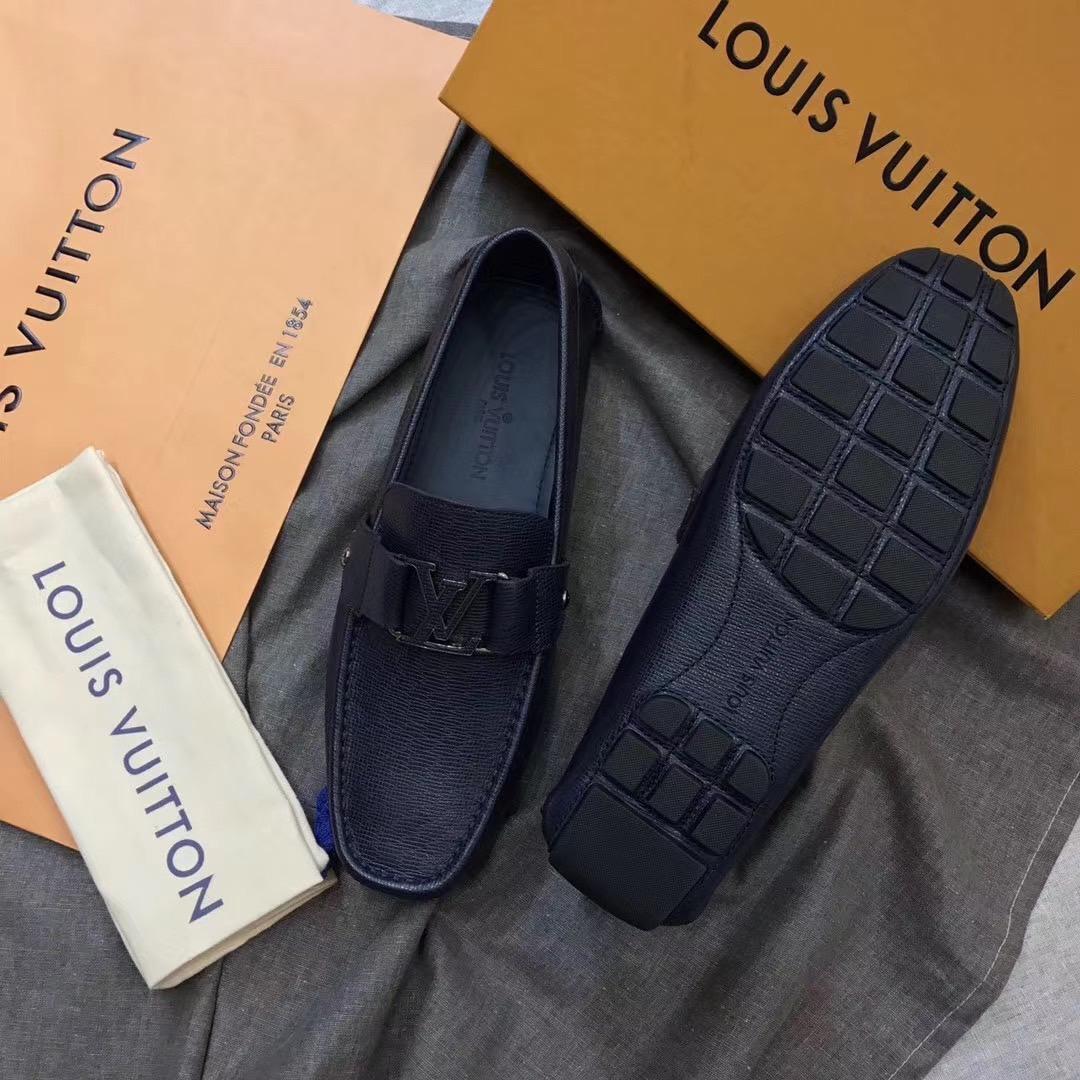 Giày lười Louis Vuitton like auth họa tiết da ráp GLLV104
