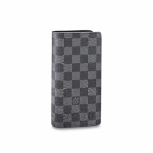 Ví nam Louis Vuitton like au gấp họa tiết ô vuông màu đen VNLV33