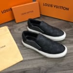 Giày slip on Louis Vuitton siêu cấp họa tiết hoa đen GLLV115