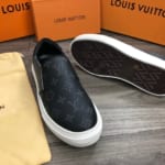 Giày slip on Louis Vuitton siêu cấp họa tiết hoa đen GLLV115