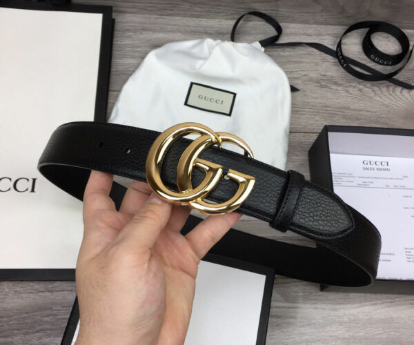 Thắt lưng Gucci siêu cấp da nhăn họa tiết chữ G kép bóng TLGC78