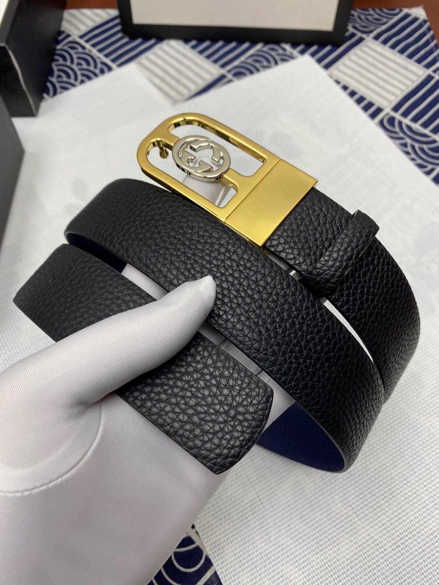 Thắt lưng nam Gucci siêu cấp mặt khóa chữ U logo nhỏ TLGC75