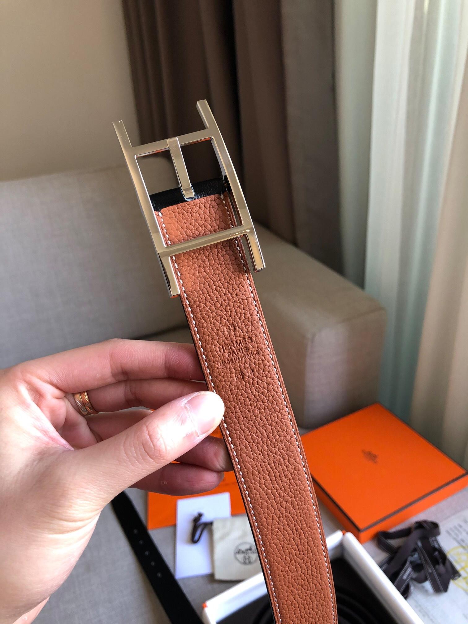 Thắt lưng Hermes Like Au khóa kim hai mặt TLH44