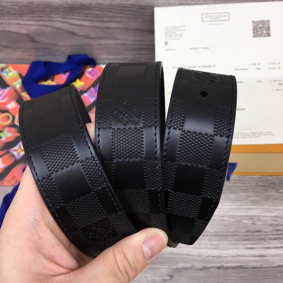 Thắt lưng nam Louis Vuitton like au caro dập mặt khóa kim TLLV84