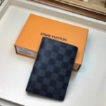 Ví đứng Louis Vuitton like auth họa tiết caro đen VDLV01