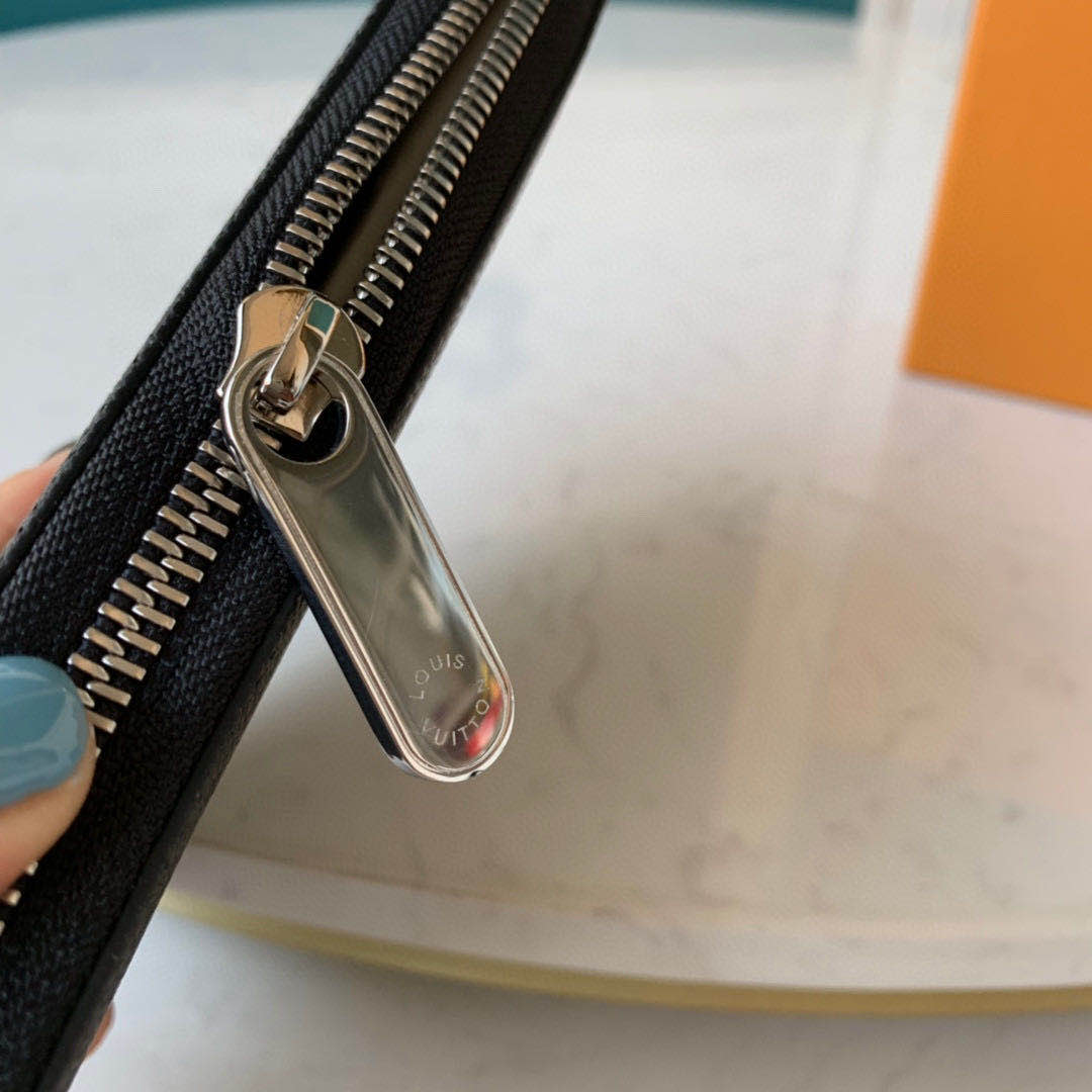 Ví nam Louis Vuitton like au khóa kéo logo dập chìm VNLV78