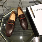 Giày lười Gucci like au da trơn màu nâu GLGC60