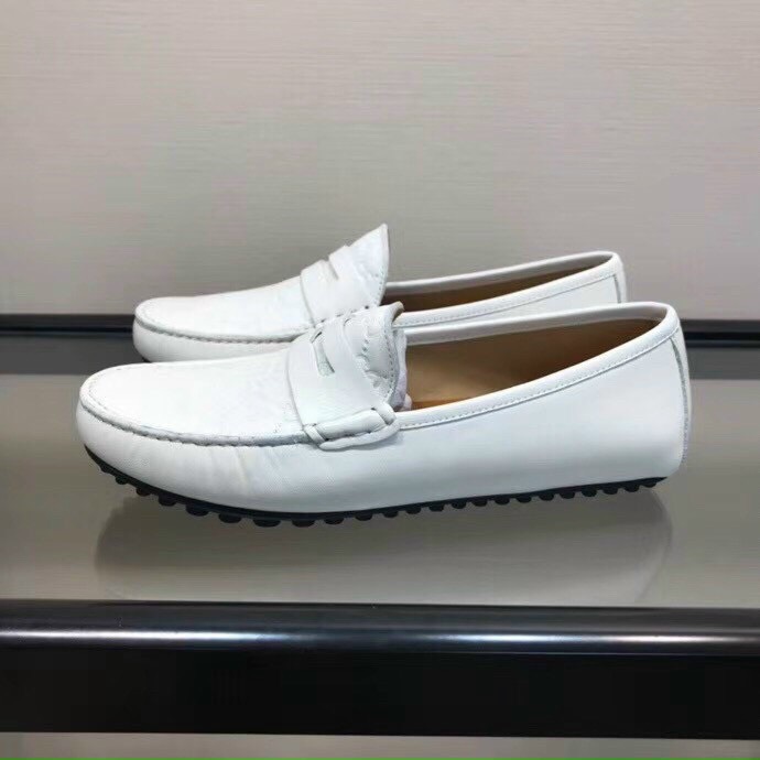 Giày lười Gucci like au họa tiết da dập logo trắng GLGC59