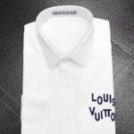 Áo sơ mi Louis Vuitton siêu cấp nam họa tiết chữ trắng AOLV05