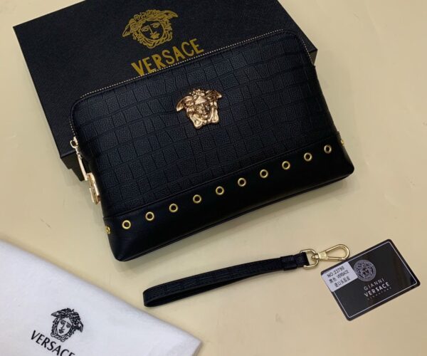 Ví nam Versace siêu cấp cầm tay hoạ tiết đính ốc VNVS17