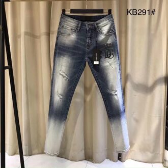 Quần bò Dolce&Gabbana hoạ tiết chữ logo màu xanh QBDG291