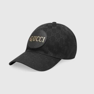 Mũ nam Gucci siêu cấp hoạ tiết logo chữ màu đen MNGC06