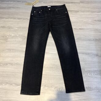 Quần bò Dior siêu cấp full đen hoạ tiết thêu chữ xanh QBDO526