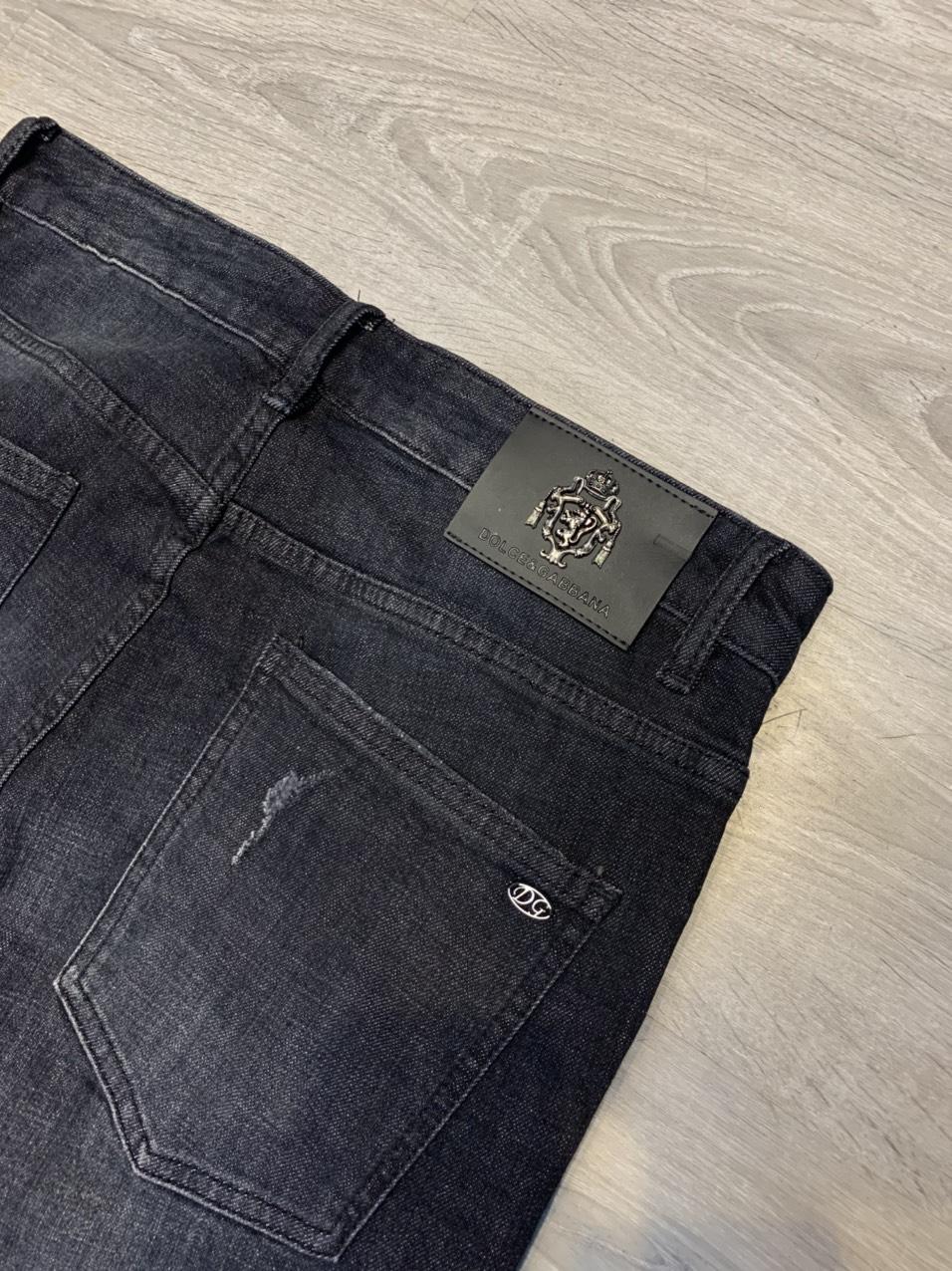 Quần bò Dolce & Gabbana siêu cấp đen xước QNDG03
