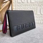 Clutch Gucci siêu cấp đen họa tiết logo chìm