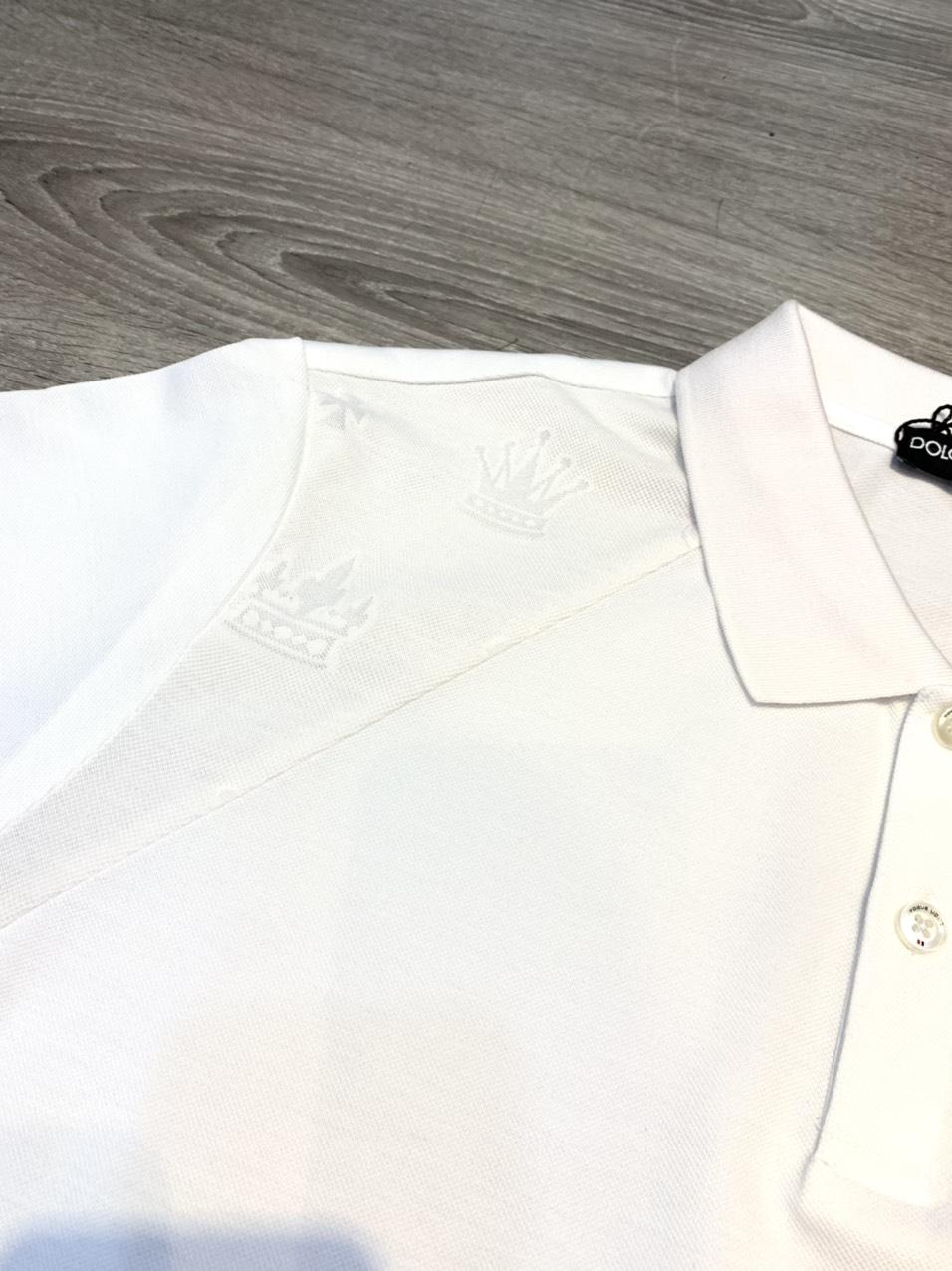 Áo phông Dolce & Gabbana siêu cấp trắng họa tiết vương niệm nhỏ APDG02