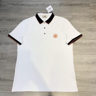 Áo phông Hermes siêu cấp màu trắng hoạ tiết viền đen APH02