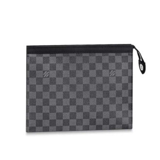 Clutch cầm tay Louis Vuitton hoạ tiết caro Like Auth