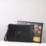 Clutch nam Gucci cầm tay thêu chữ Multicolor Like Auth