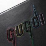 Clutch nam Gucci cầm tay thêu chữ Multicolor Like Auth