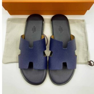 Dép Hermes nam siêu cấp xanh pha đen DNH31
