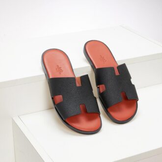 Dép Hermes siêu cấp da epsom taiga lót màu cam