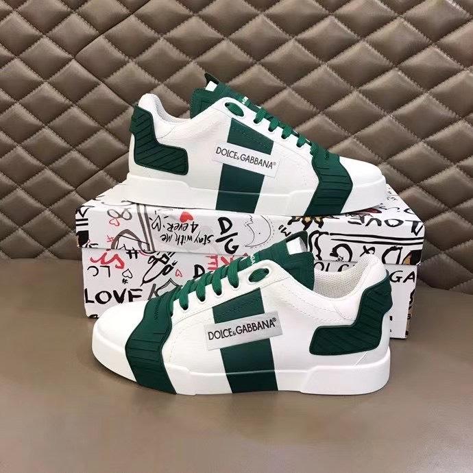 Giày nam Dolce Gabbana siêu cấp họa tiết logo màu xanh trắng GNDG02