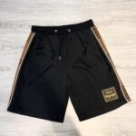 Quần short Gucci siêu cấp đen viền nâu 2 bên QSG2118