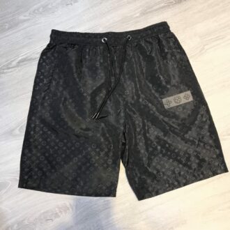 Quần short Louis Vuitton siêu cấp đen logo LV in QSLV2103