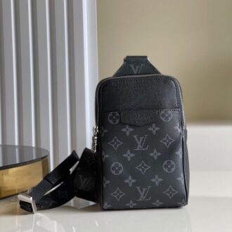 Túi đeo chéo Louis Vuitton l hoạ tiết hoa đen bao tử TDCLV24