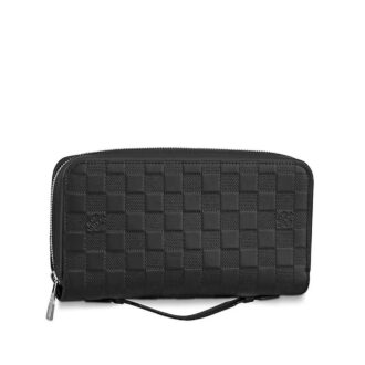 Ví dài Louis Vuitton cầm tay họa tiết caro dập chìm