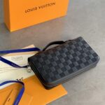 Ví dài Louis Vuitton cầm tay họa tiết caro dập chìm Like Auth
