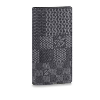 Ví gập Louis Vuitton họa tiết caro vuông to màu xám Like Auth