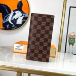 Ví gập Louis Vuitton họa tiết caro nâu Like Auth