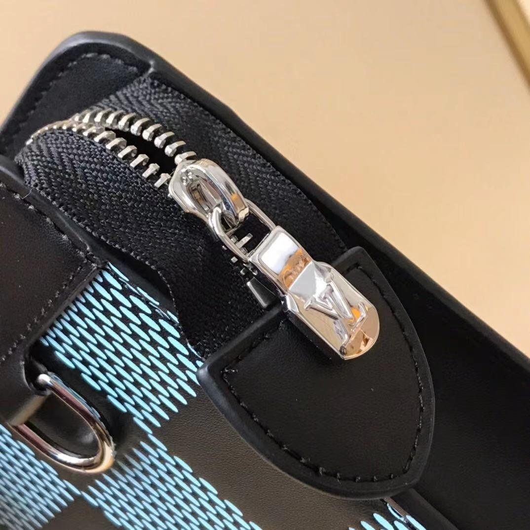 Ví nam Louis Vuitton like au cầm tay hoạ tiết caro màu xanh lam VNLV82