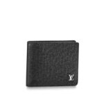 Ví ngắn Louis Vuitton da taiga logo nổi màu đen Like Auth